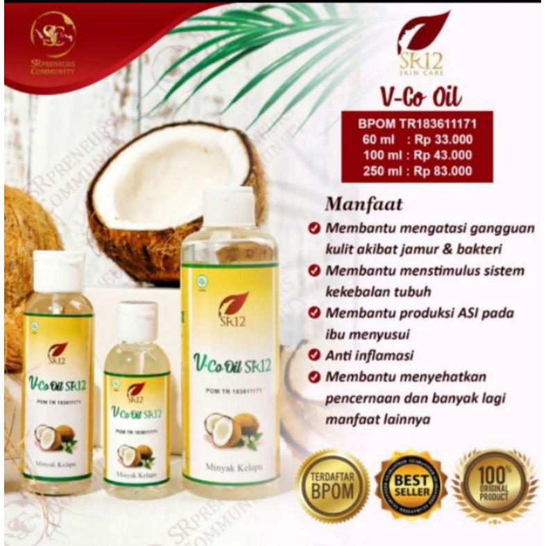 

VCO MINYAK KELAPA MURNI SR12 100ML