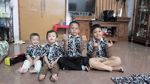 Batik Anak Size Terlengkap! Nivana Motif Kemeja Anak Blarak Jari Biru Hijau Merah Kid Fashion