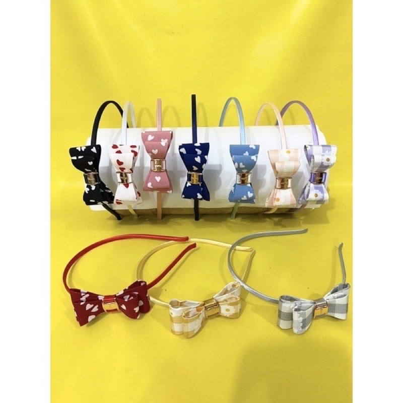 2pcs bando pita / bandana pita korea / bando korea warna / basic bando bkk / bando kawaii / bando kecil pita premium / bando anti patah