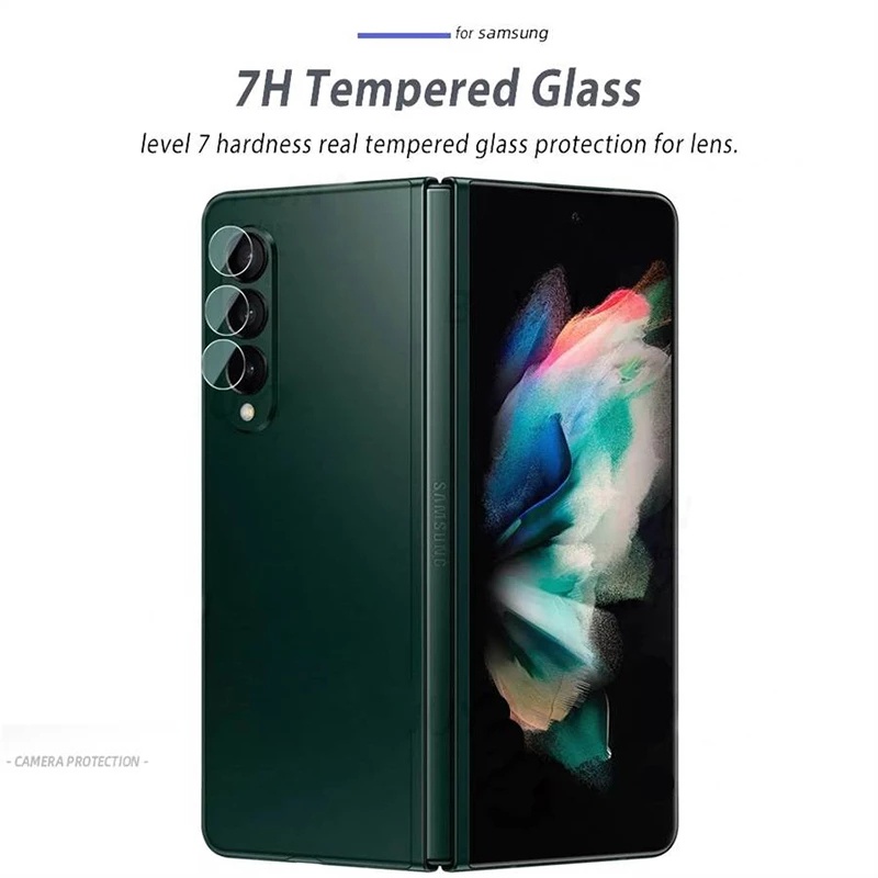 3pcs Back Camera Lens Full Coverage Tempered Glass Protector For Samsung Galaxy Z Fold3 5G