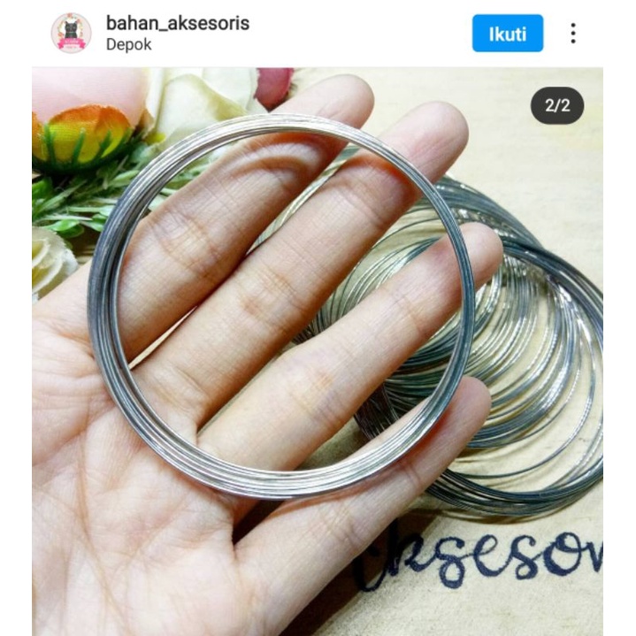 Kawat Gelang Lilit Memory Wire (Harga Per 10 lilit)