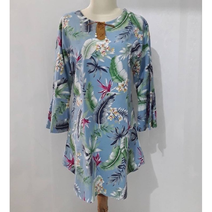 blus wanita panjang biru muda preloved