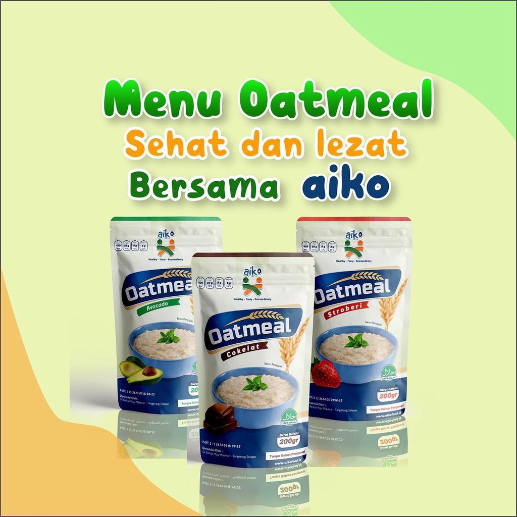 

Oatmeal Bayi Alami Tanpa Pengawet non MSG Vetsin Aiko Gandum utuh 200g