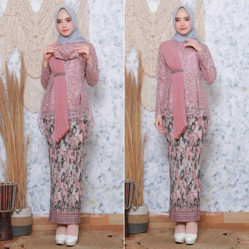 New kebaya tulle selendang maya ( free masker ) kebaya modern/kebaya kondangan/ baju kebaya/kebaya-1