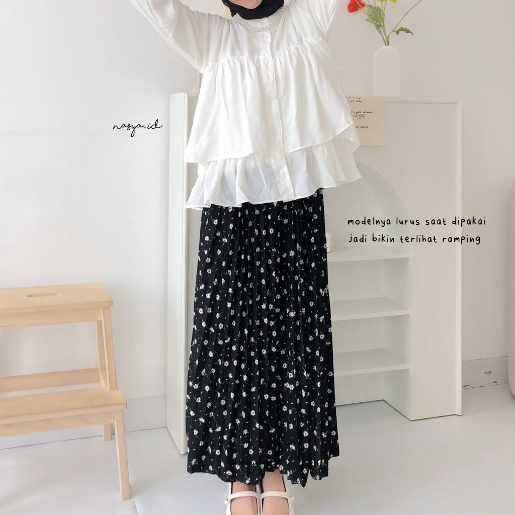 Bloom Skirt by Nasya.id | Korean Skirt | Rok Wanita | Rok Bunga | Rok Panjang