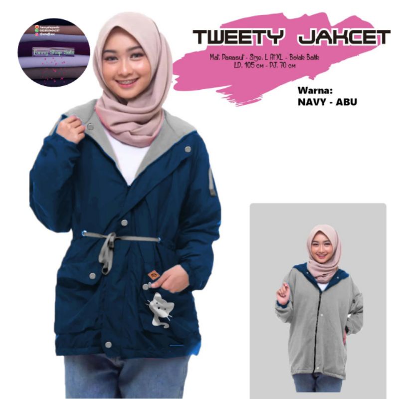 TWEETY JACKET CATS / JACKET PARKA / COAT PARKA PARASUT / JAKET CEWEK / PARKA HODDIE