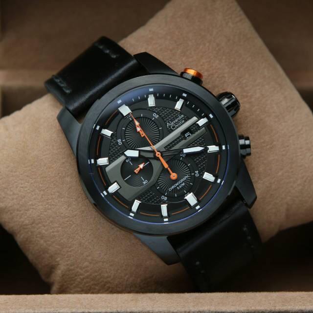 [ ORIGINAL ] Jam Tangan Pria / Cowok Alexandre Christie 6270 AC 6270 - SILVER BLACK ori