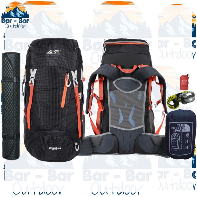 Paket Tas Gunung Carrier Keril Outdoor Rei Arei Brantas 55L