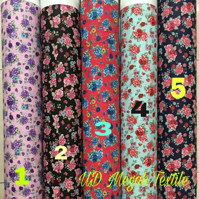 (Kt42) Kain Cotton / Katun Japan Halus motif bunga ...