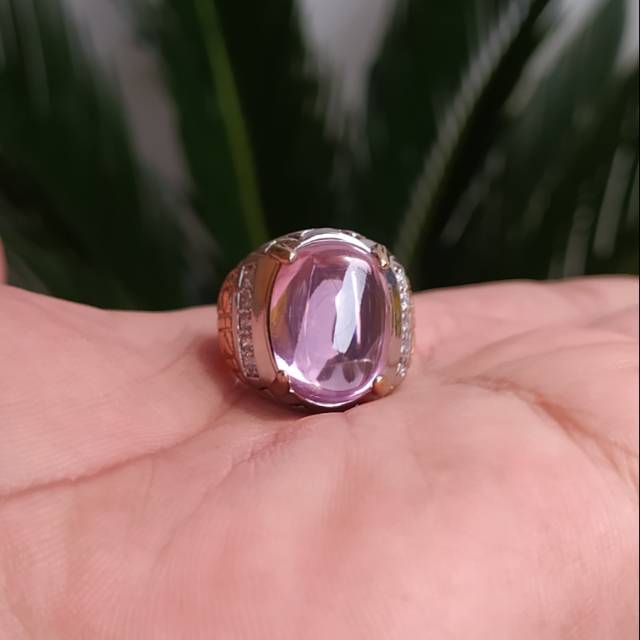 Cincin batu akik merah rose (Z)