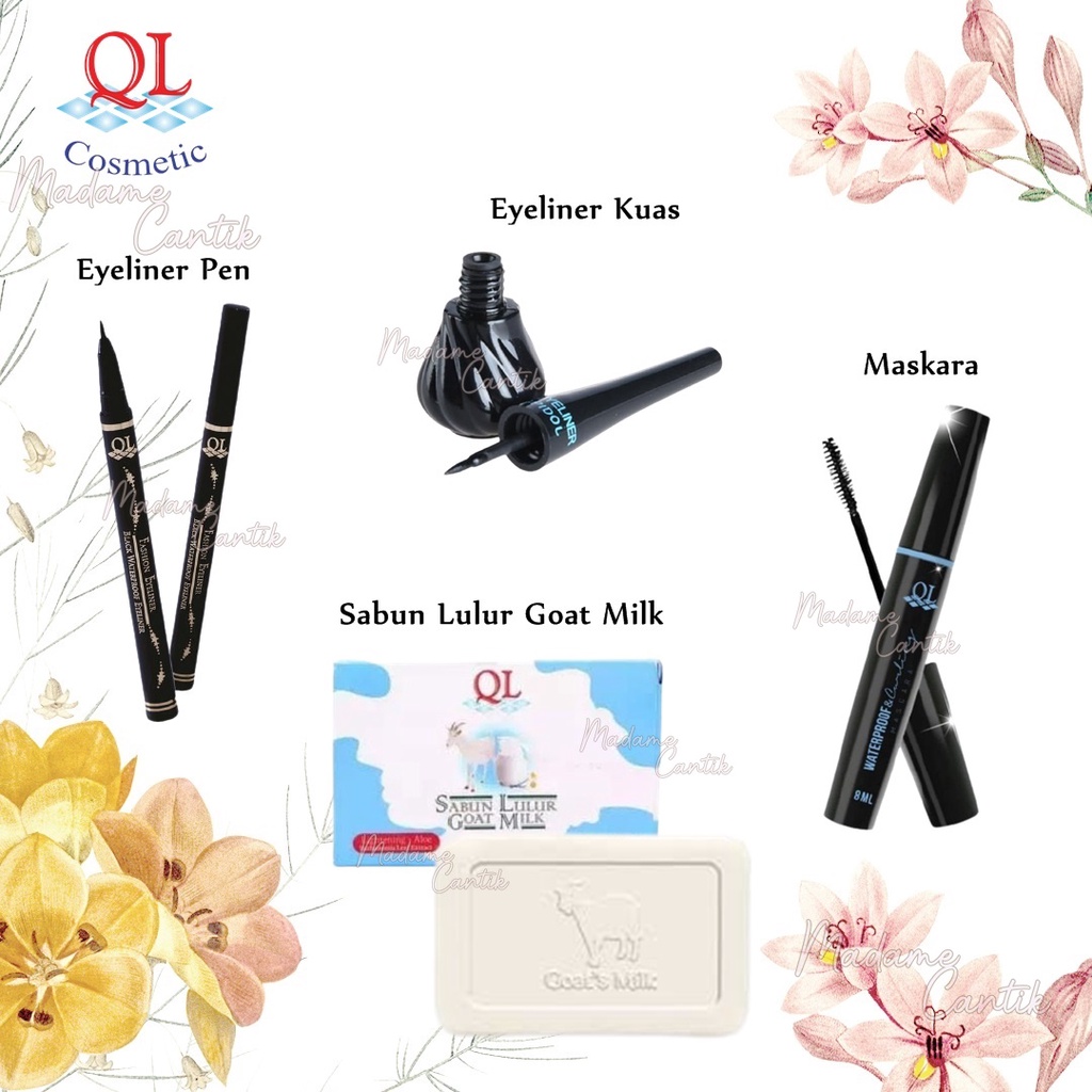 ✿ MADAME ✿ QL MAKE UP MASCARA EYELINER WATERPROOF &amp; CURLING BPOM