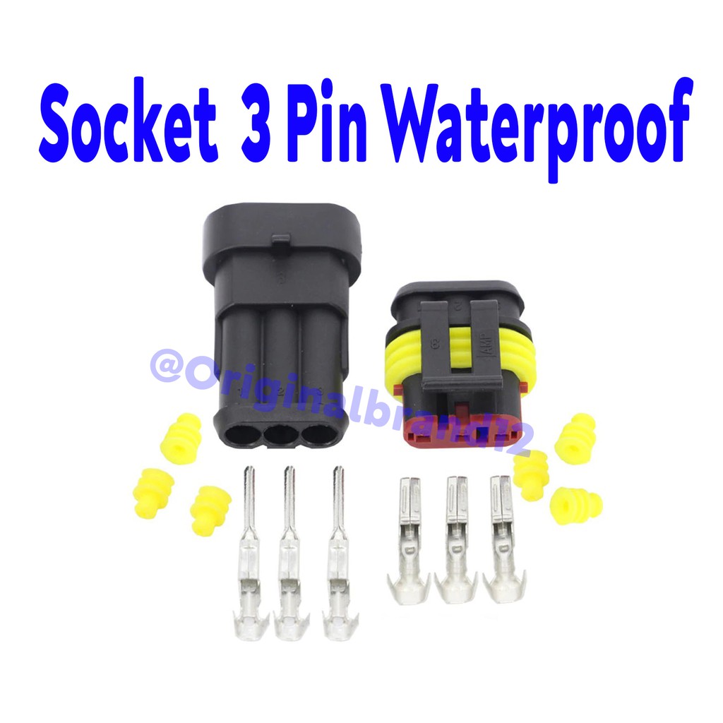 Waterproof Connector Konektor Kabel Tahan Air 3 Pin 1 set | Shopee