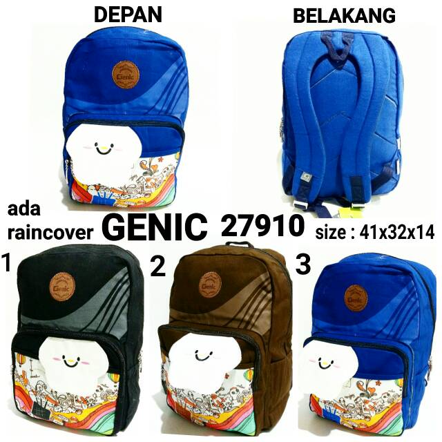 Tas sekolah ransel backpack wanita Genic 27910 tas punggung murah dan terbaru