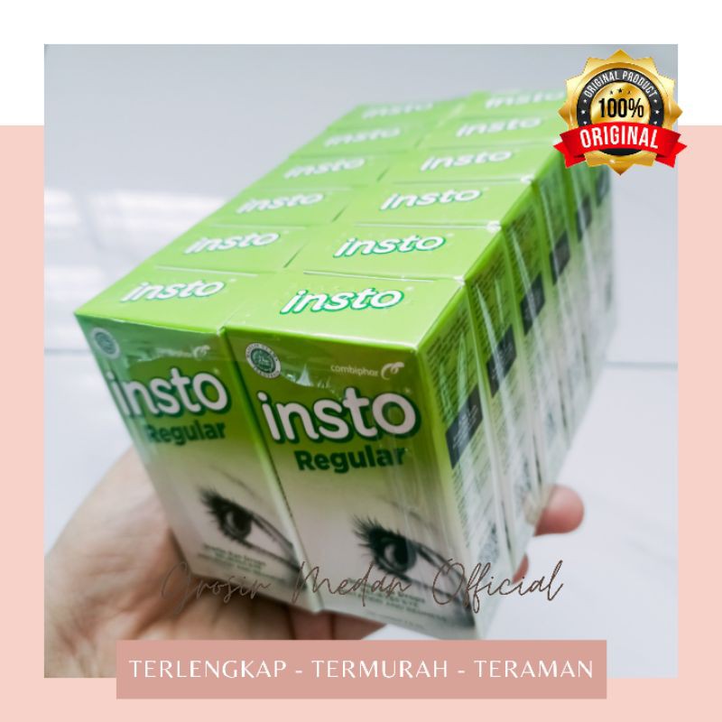 INSTO REGULAR EYE DROP HIJAU DAN INSTO DRY EYES BIRU MOISTURE MATA MERAH PERIH GATAL KERING IRITASI