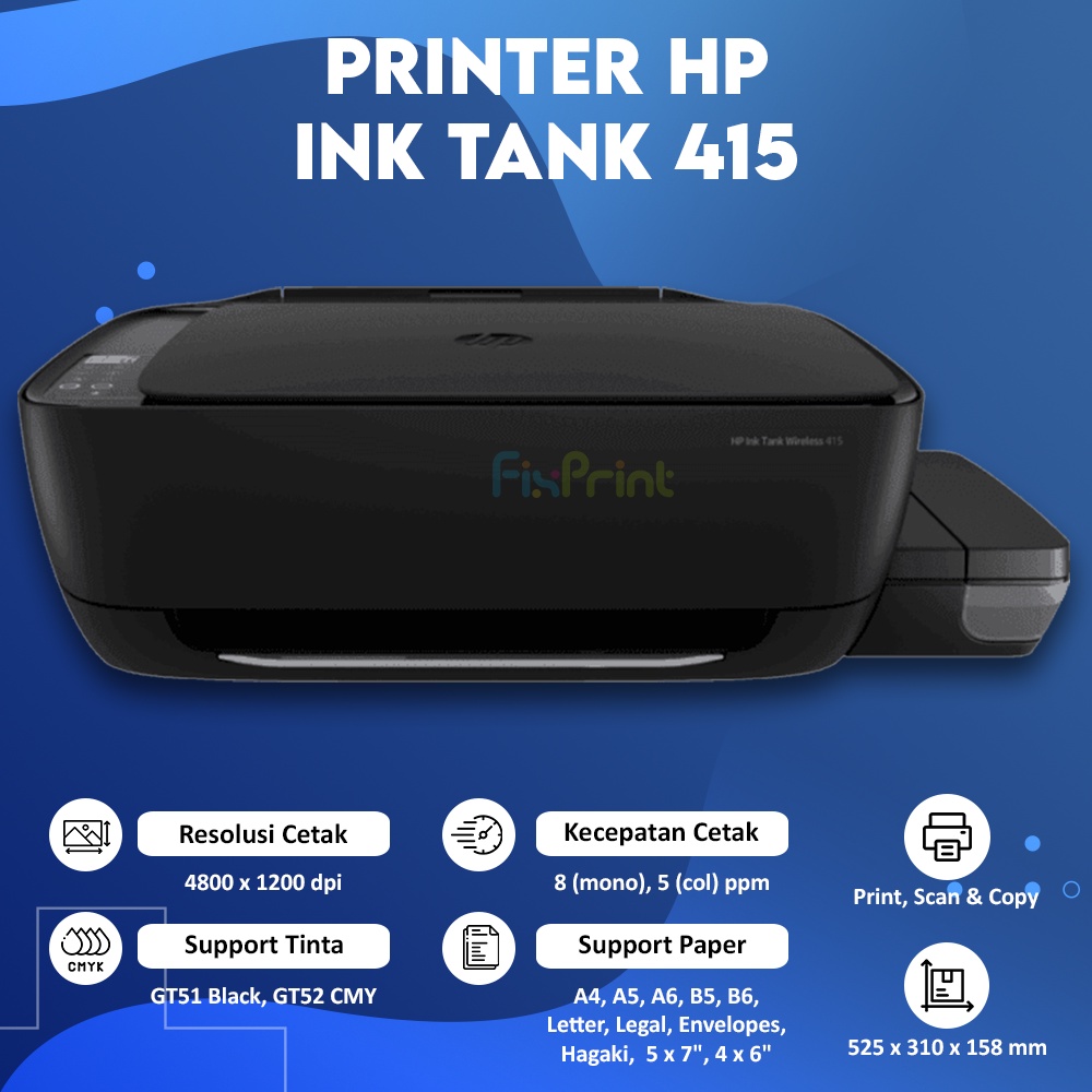 PRINTER HP INKTANK 415 PRINT SCAN COPY WIRELESS INFUS MULTI FUNGSI