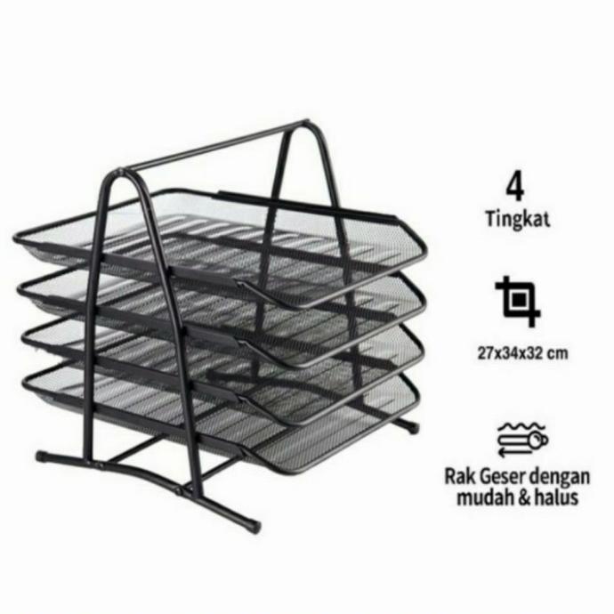 

Office & Stationery | Document Organizer | Tray 4 Susun/Rak Surat Besi 4 Susun -Vtec | Best Seller