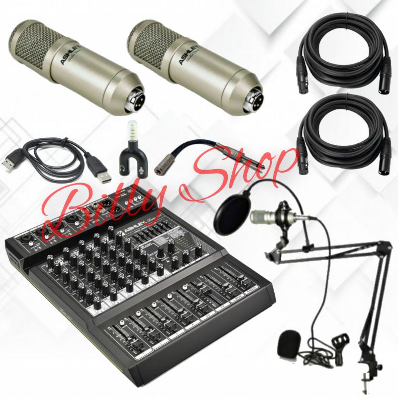 Paket Podcast Ashley 2 Mic Mixer Remix 602 Mic Studio Voice 2 Orang