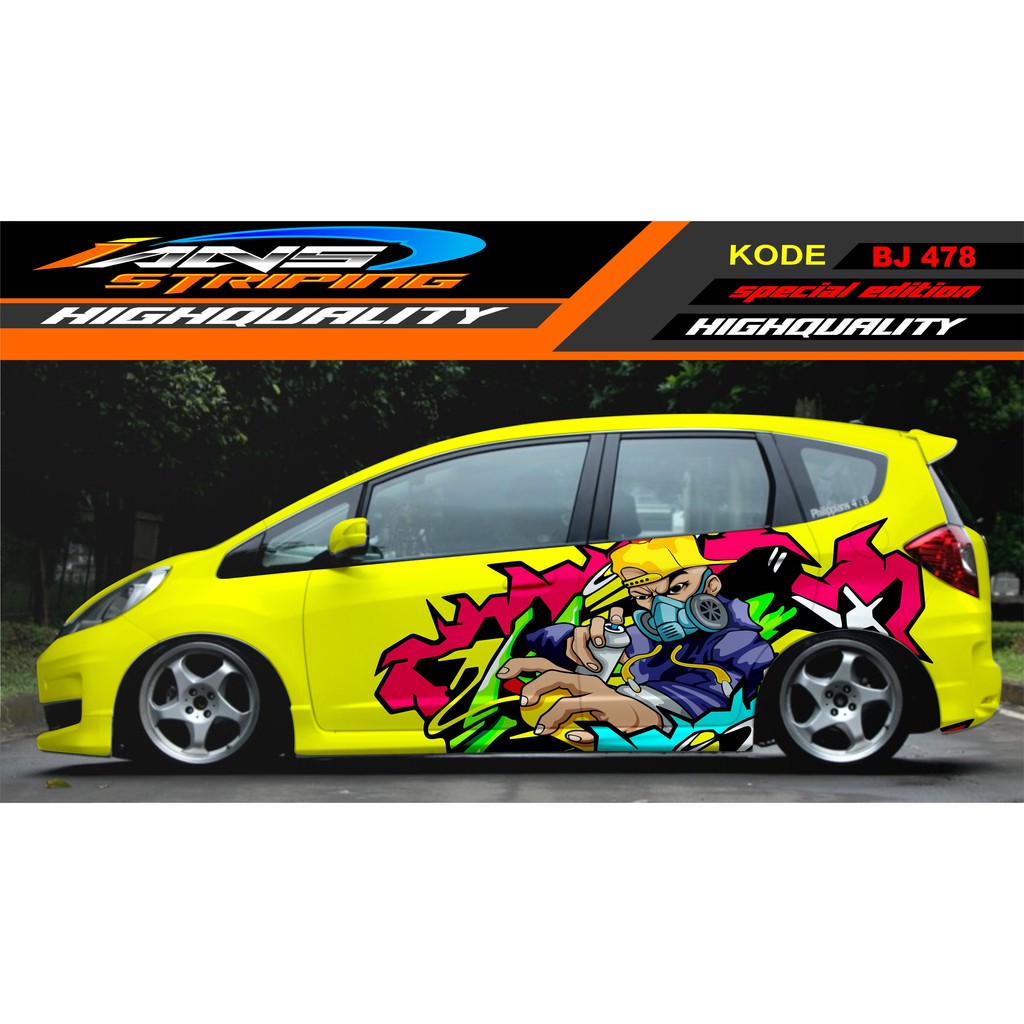 STICKER MOBIL HONDA JAZZ, BRIO, AGYA, SIGRA, YARIS, SWIFT / DECAL STICKER MOBIL / VARIASI STICKER