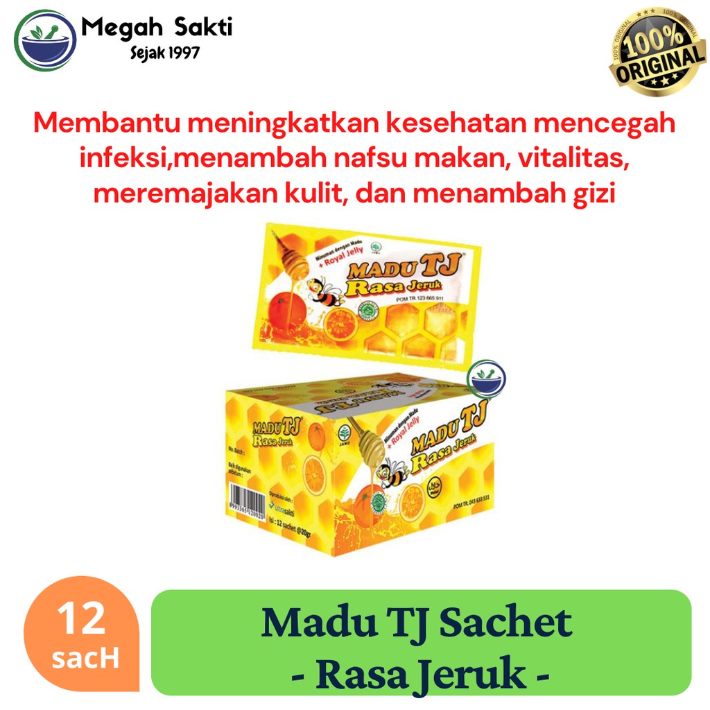 

MGS - Madu TJ Anak Orange ( 12 sachet x 20gr ) - 1 Box - Jeruk