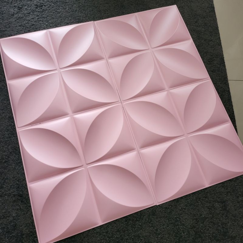 HEMAT WALLFORM - D006 Pink Wall Panel 3D PVC Mosaic Wallpaper Dinding Wood Wallpanel **