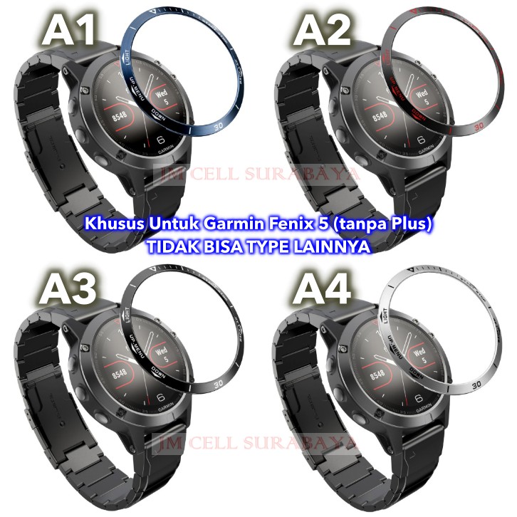 Ring Bezel Protector Khusus Untuk Garmin Fenix 5 (Tanpa Plus) - Stainless Steel