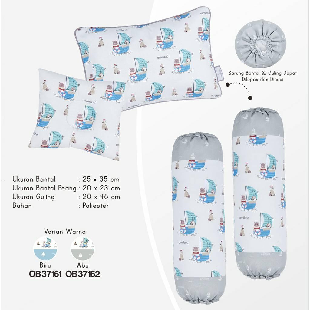 Omiland B+G Bantal bayi Guling Set + Bantal bayi Peang Sailor OB3716