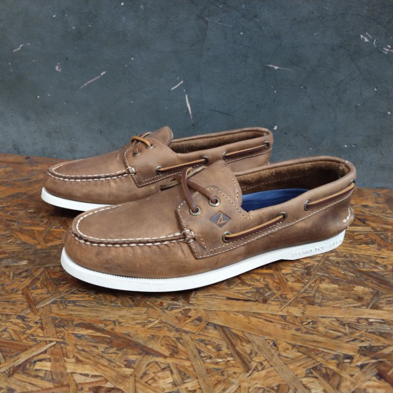 sepatu sperry top sider men authentic original 2 eye cross lace boat shoe