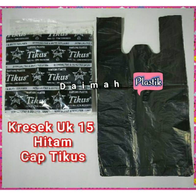Kresek Tikus Hitam Kecil Uk 15, Kantong Kresek Kecil Tikus Hitam uk 15.