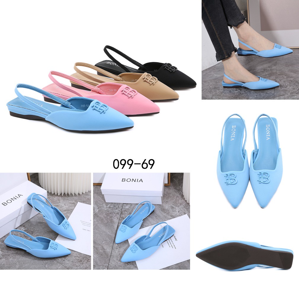 Bo Satin B-Logo Flat Shoes 099-69