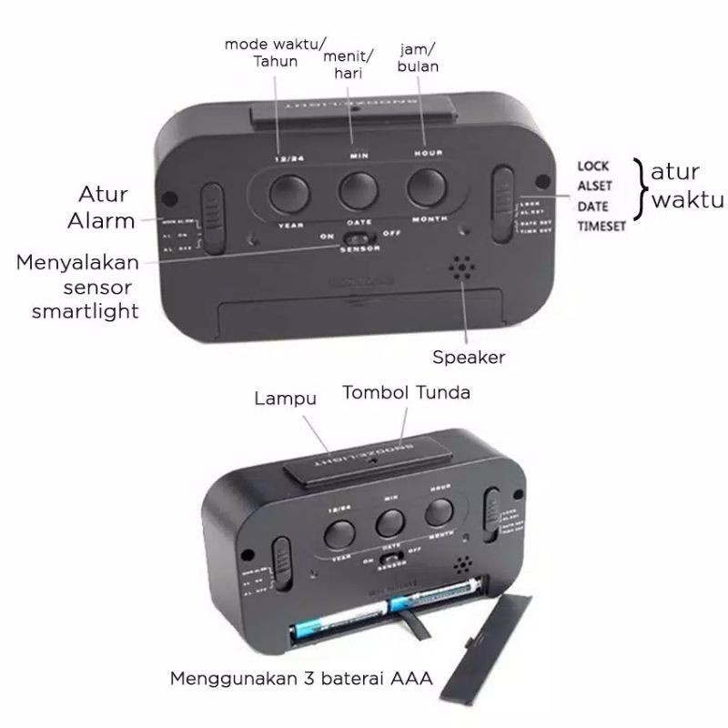 Jam Meja Weker Digital SMART CLOCK Alarm Modern