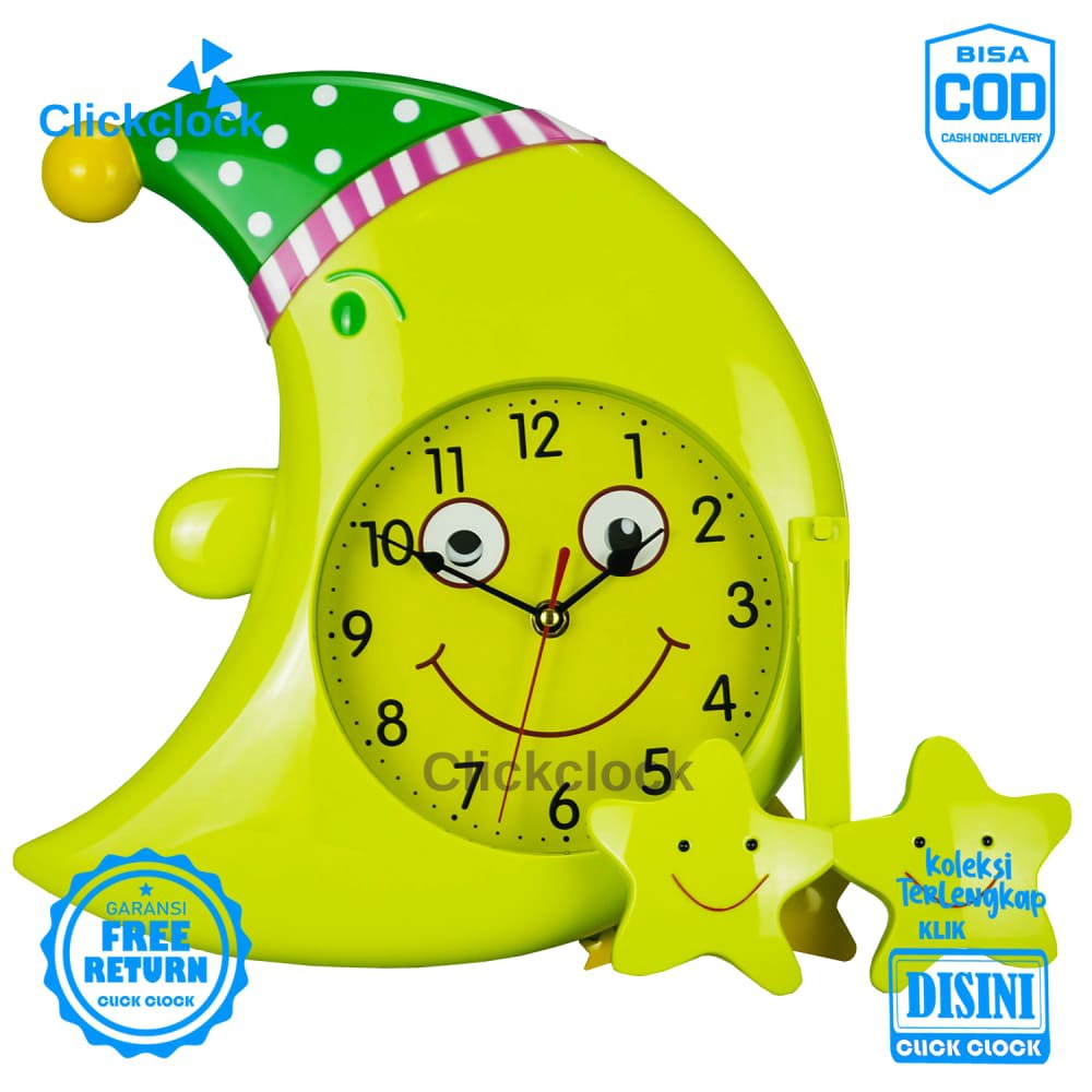 Jam Dinding Pendulum Anak Anak Bulan G15801 Besar Hiasan Dinding Unik