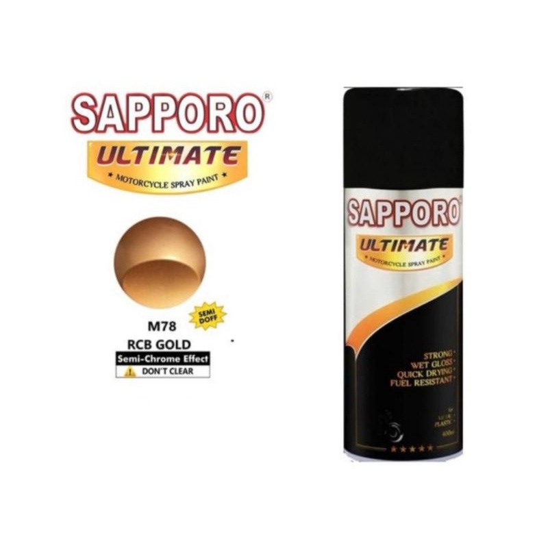 SAPPORO ULTIMATE M78 RCB GOLD METALLIC DIAMOND CAT SEMPROT SPRAY PAINT WARNA METALIK EMAS KILAP GLOS