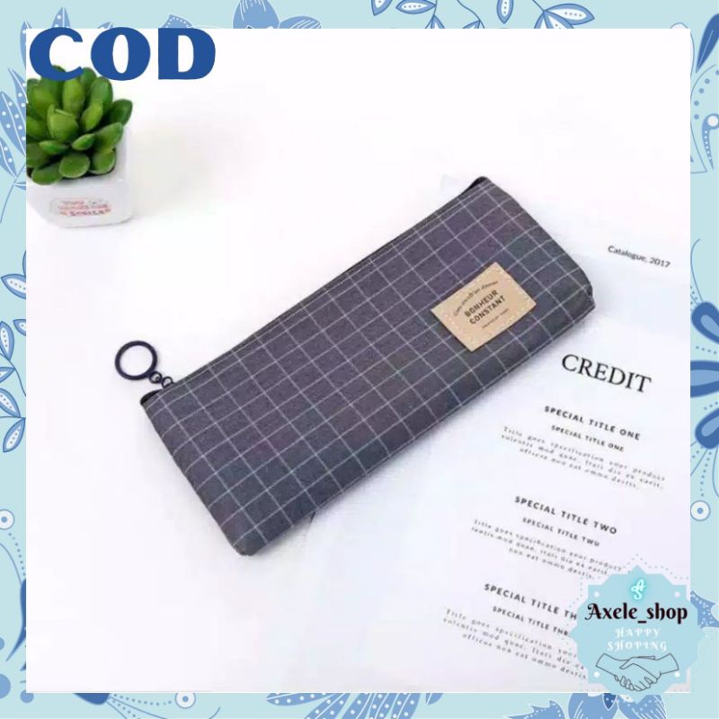 [ COD ]Tempat pensil Bonheur Constant / Pouch ATK / Pouch Organizer-Grey