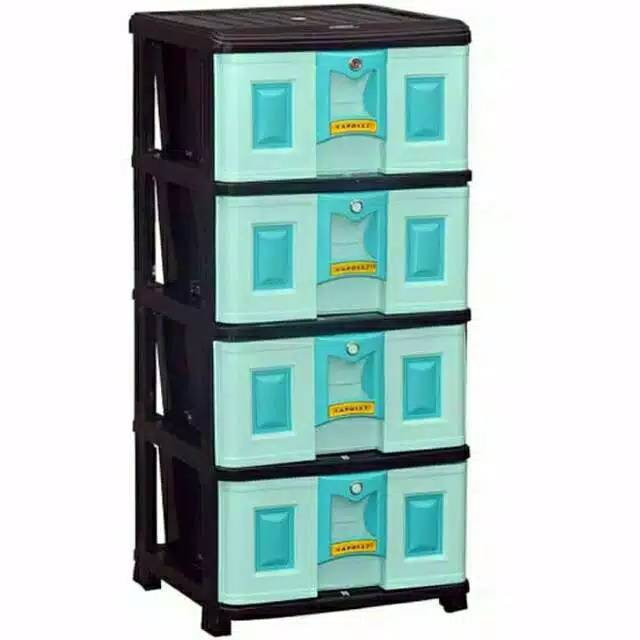 LEMARI PLASTIK 4 SUSUN LEMARI PLASTIK MURAH LEMARI PAKAIAN LOKER CABINET RAK SUSUN