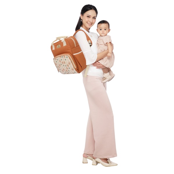 Moms Baby Baby Joy Tas Bayi Popok Diaper / Tas Backpack Diapers Susu Perlengkapan Baby Wilona Panna Series