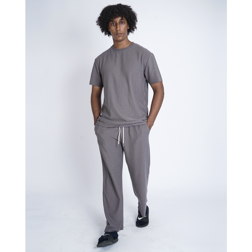 MUZCA Stripe Textured T-shirt and Trouser