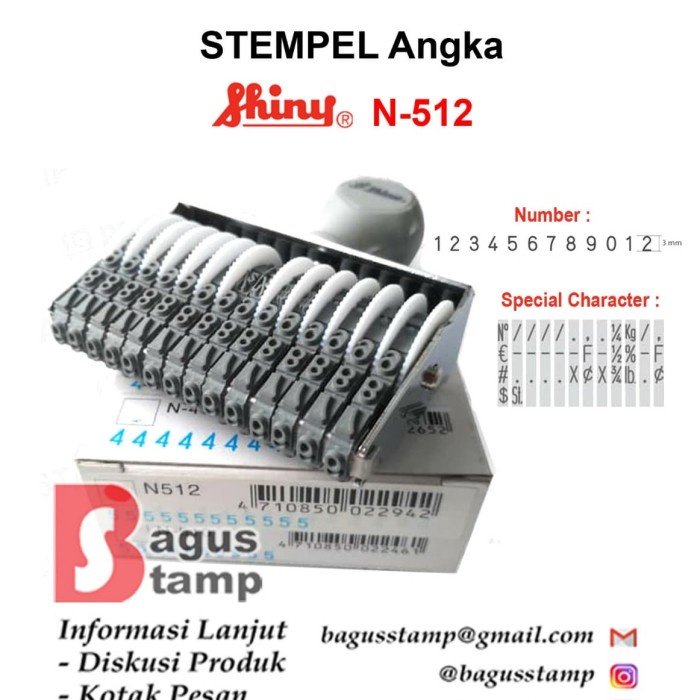 

Berkualitas Stempel Manual Angka 12 Digit 3Mm 3 Mm Shiny N 512 / N-512 Bagus