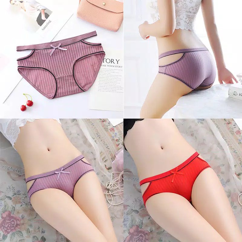 Cd Celana Dalam Wanita Brief Pinggang Sexy V718 / CD Cewek Model Terbuka Samping Super Soft