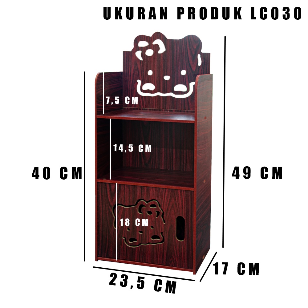 Lemari Nakas Hias Minimalis Portable Meja Samping Kamar Tidur Kayu DS008NW