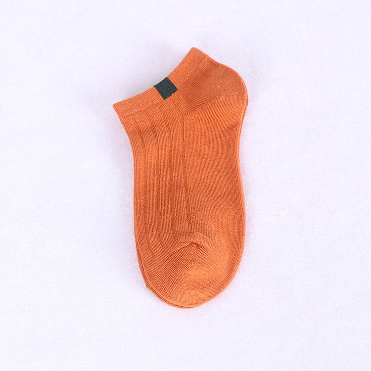 HC Kaos Kaki Polos 2 Warna Garis Pendek Semata Kaki Kaos Kaki Polos Fashion Ankle Cute Import-HC3669  OREN