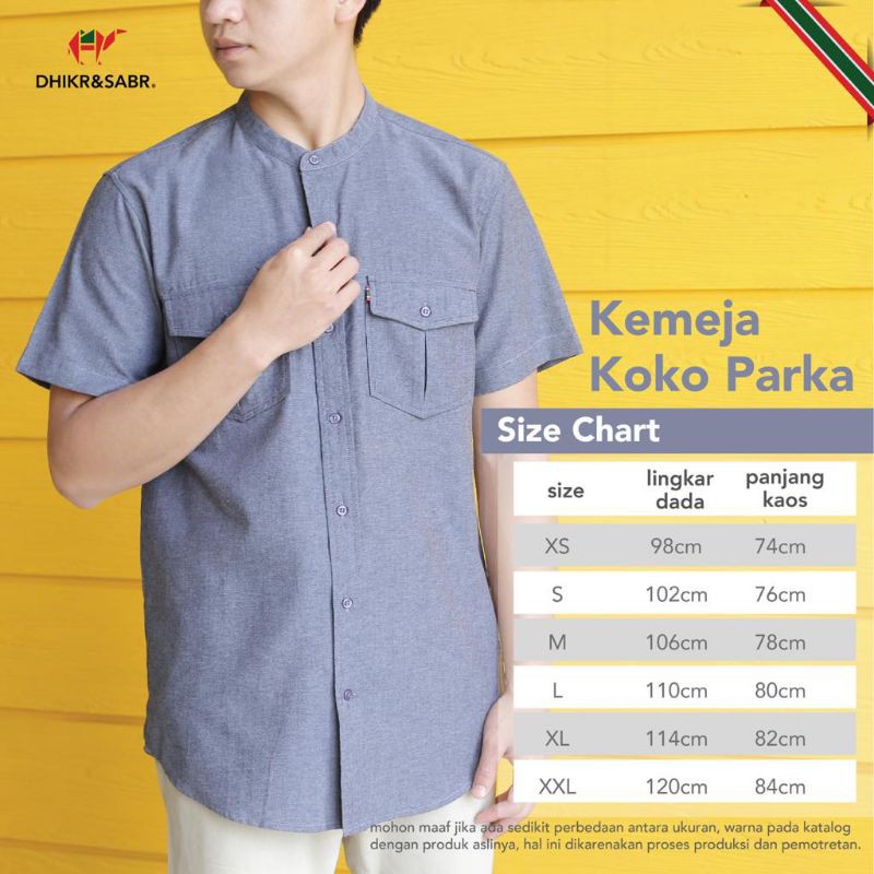 Kemeja Koko Parka Lengan Pendek Dhikr&Sabr