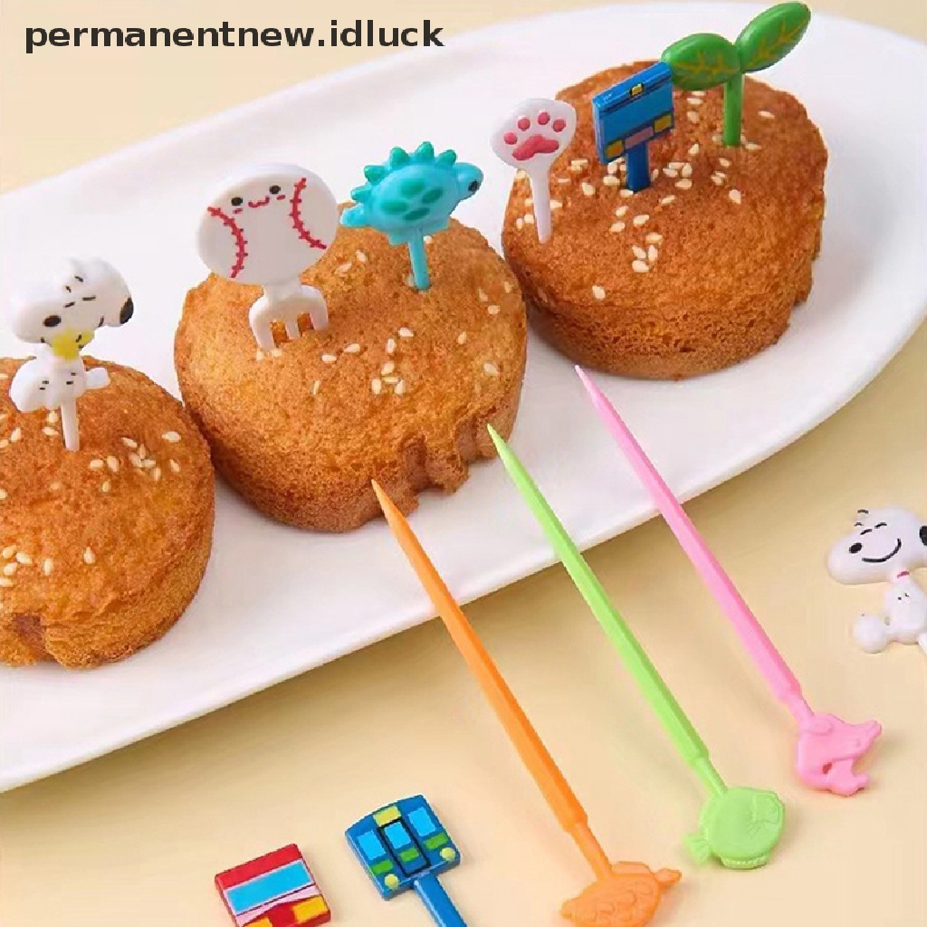 6 Pcs Garpu Buah Mini Bentuk Kartun Hewan Dinosaurus Untuk Anak