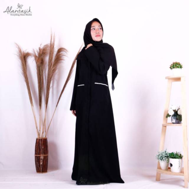 Gamis jet black Abaya Saudia GR.1