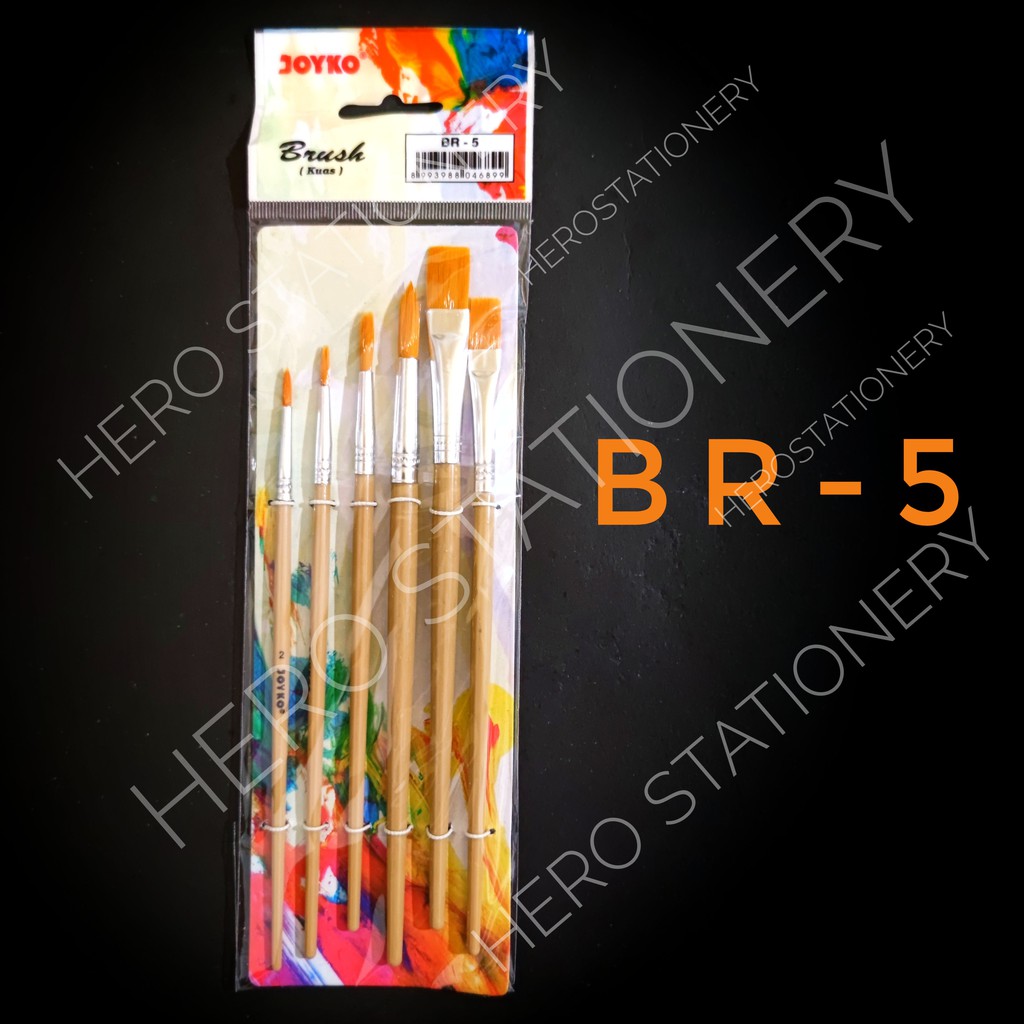 

Joyko brush kuas round & flat BR-5 set isi 6 unit