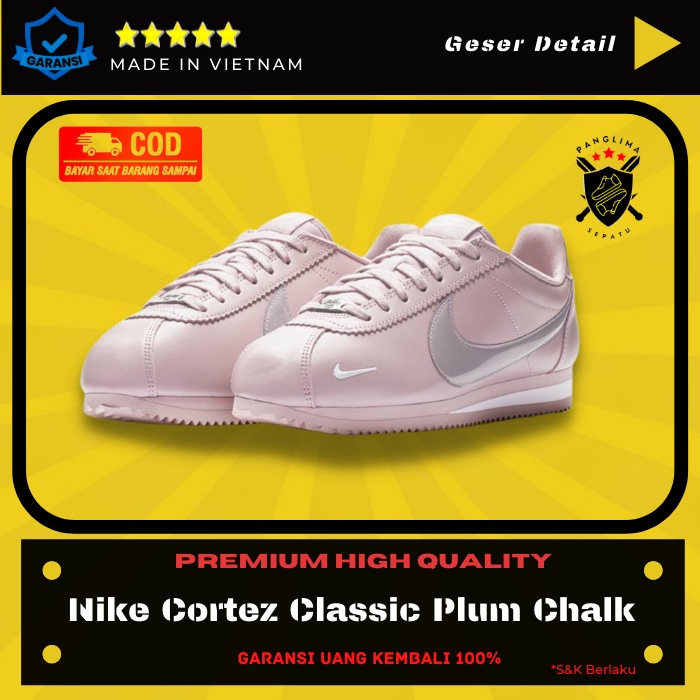 Sepatu Sneakers Wanita Nike Cortez CLASSIC PLUM Original Pink Sneaker Premium BNIB Import