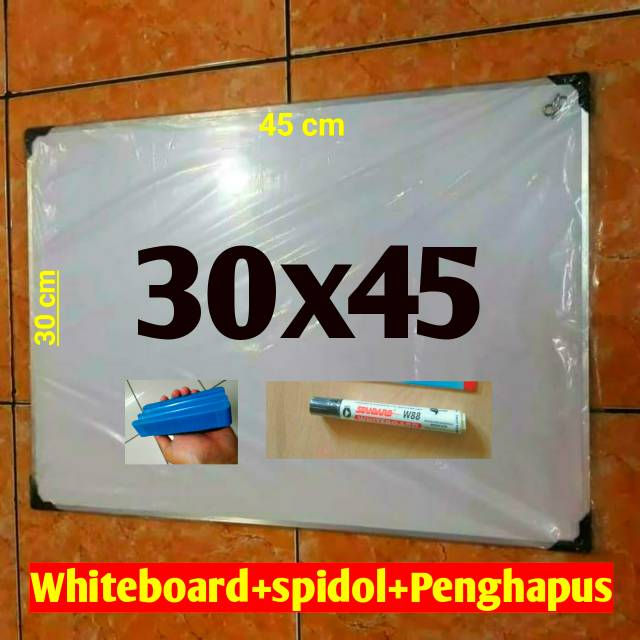 Whiteboard + spidol + Penghapus