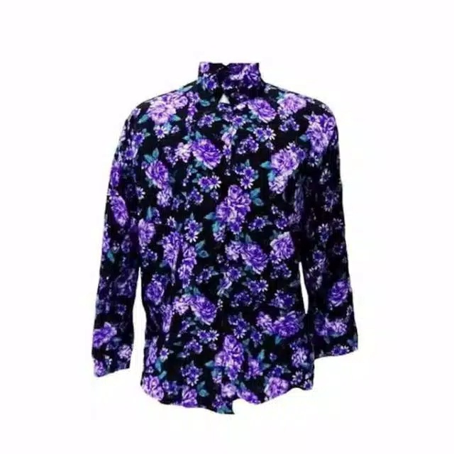 Surjan Pria Adat Jawa Surjan Kembang Warna Ungu dan Merah