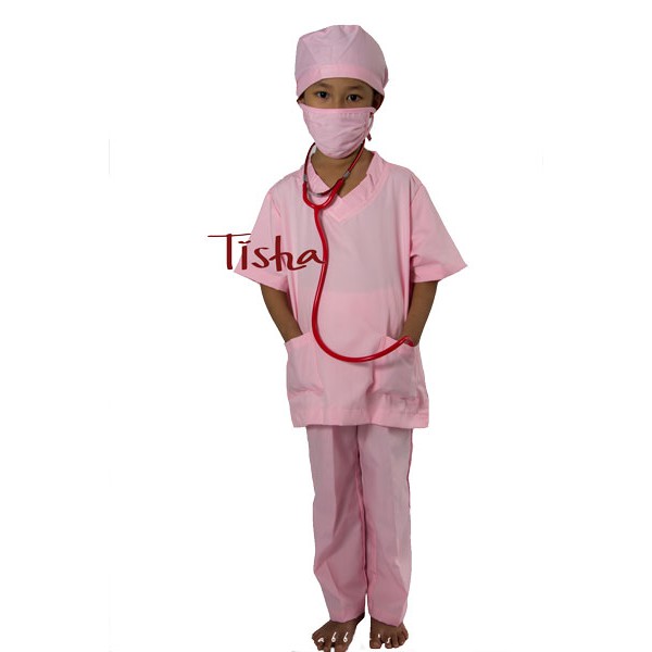 BAJU PROFESI DOKTER BEDAH UK 8  UMUR  8 SD9 TAHUN UNTUK ANAK WARNA PINK