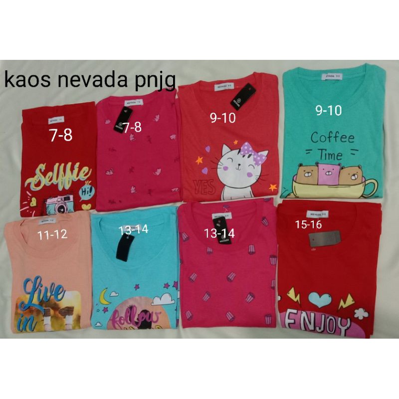kaos nevada anak perempuan