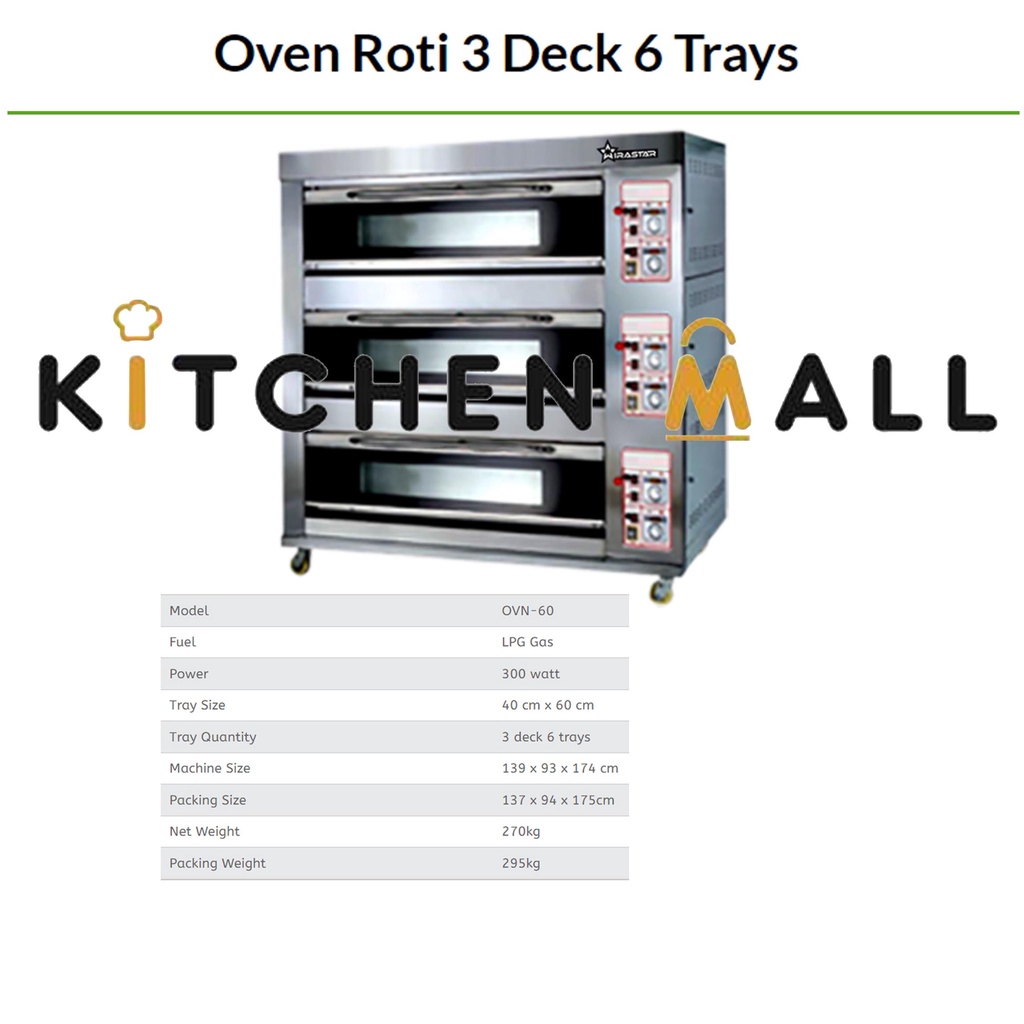 WIRASTAR OVN-60 OVEN KUE DAN ROTI / GAS OVEN / OVEN BAKERY